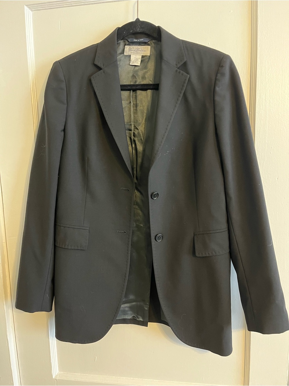 Brooks Brothers Black Wool Two-Button Womens Blazer